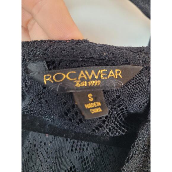 Vintage Rocawear Womens 3/4 Zip Lace Black Hoodie Jacket Size Small - Picture 5 of 11